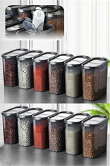 Set recipiente pentru depozitare 12 bucăți DSY12-2, Antracit, 9x19x17 cm