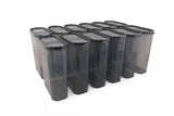 Set recipiente pentru depozitare 12 bucăți DSY12-28, Antracit, 9x19x24 cm
