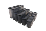 Set recipiente pentru depozitare 12 bucăți DSY12-14228, Antracit, 9x19x24 cm