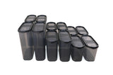 Set recipiente pentru depozitare 12 bucăți DSY12-14228, Antracit, 9x19x24 cm