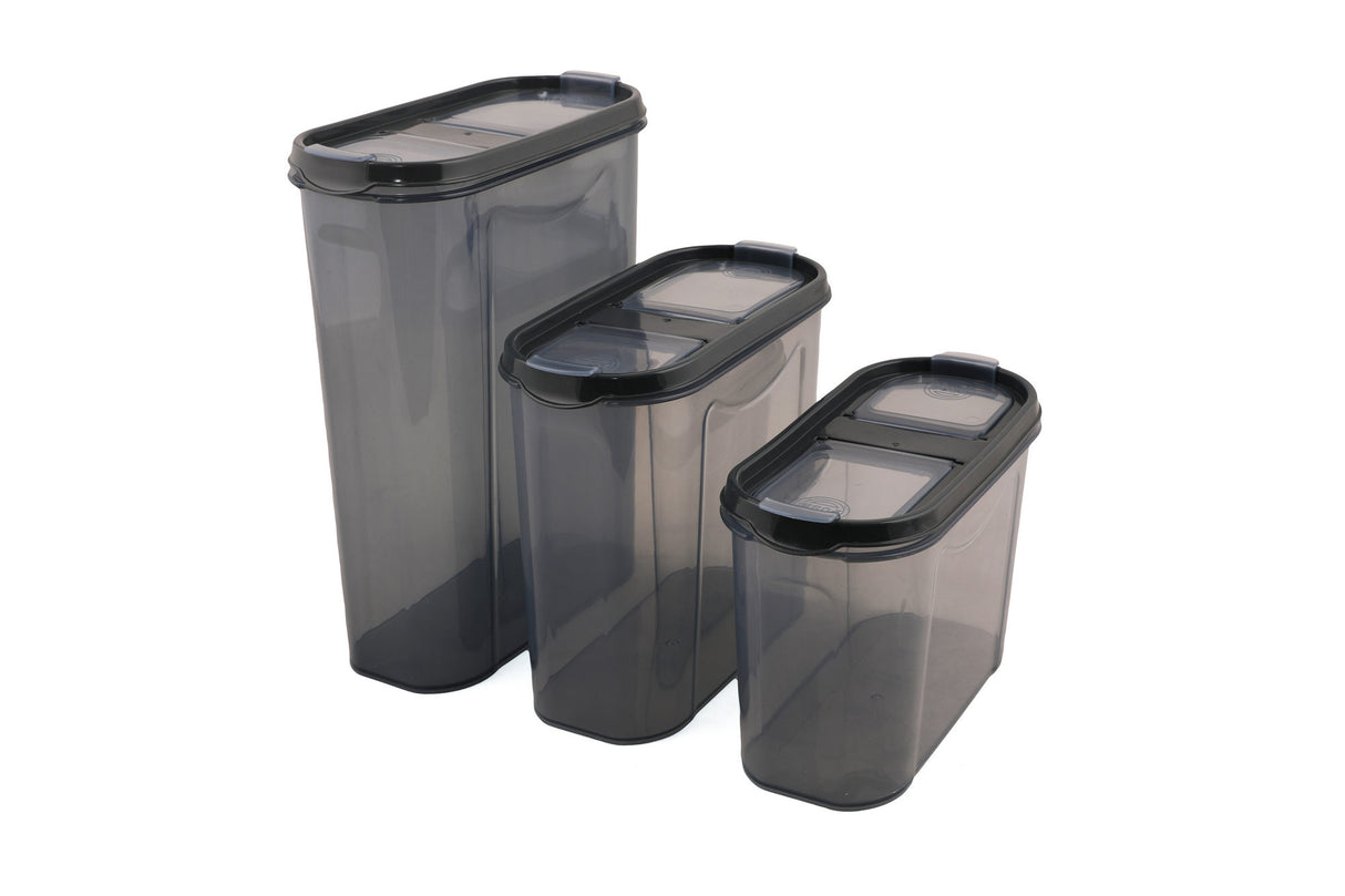 Set recipiente pentru depozitare 18 bucăți DSY18-14228, Antracit, 9x19x24 cm