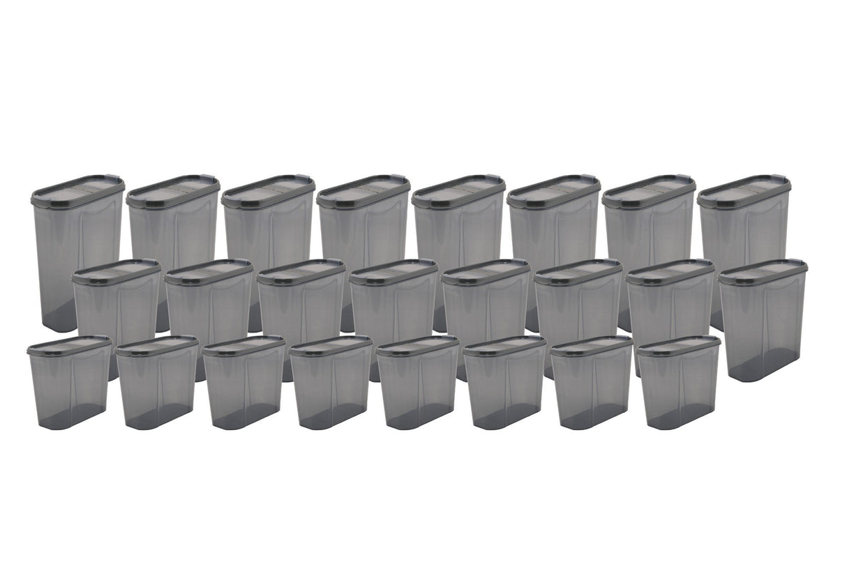 Set recipiente pentru depozitare 24 bucăți DSY24-14228, Antracit, 9x19x24 cm