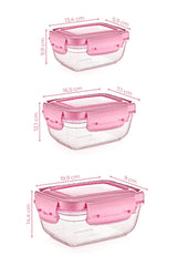 Set recipiente pentru depozitare 3 bucăți 30147, Diverse culori, 20x9x14 cm - Roz | SKU: 964FRM1136 | Set recipiente pentru depozitare 3 bucăți 30147, 20x9x14 cm, varianta Roz, produs pentru amenajarea locuinței, disponibil online în România la CasaMob