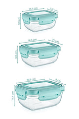 Set recipiente pentru depozitare 3 bucăți 30147, Diverse culori, 20x9x14 cm - Mentă | SKU: 964FRM1137 | Set recipiente pentru depozitare 3 bucăți 30147, 20x9x14 cm, varianta Mentă, produs pentru amenajarea locuinței, disponibil online în România la CasaMob