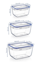 Set recipiente pentru depozitare 3 bucăți 30147, Diverse culori, 20x9x14 cm - Transparent | SKU: 964FRM1140 | Set recipiente pentru depozitare 3 bucăți 30147, 20x9x14 cm, varianta Transparent, produs pentru amenajarea locuinței, disponibil online în România la CasaMob