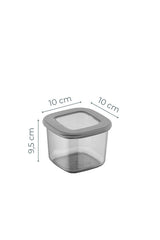 Set recipiente pentru depozitare 12 bucăți BNMPOLYAS12-5, Antracit, 10x10x10 cm