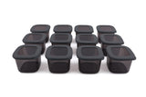 Set recipiente pentru depozitare 12 bucăți BNMPOLYAS12-5, Antracit, 10x10x10 cm