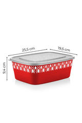 Set recipiente pentru depozitare 2 bucăți BNM-0797, Diverse culori, 20x26x9 cm - Roșu | SKU: 964FRM1161 | Set recipiente pentru depozitare 2 bucăți BNM-0797, 20x26x9 cm, varianta Roșu, produs pentru amenajarea locuinței, disponibil online în România la CasaMob