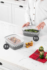 Set recipiente pentru depozitare 2 bucăți BNM-0797, Diverse culori, 20x26x9 cm - Antracit | SKU: 964FRM1162 | Set recipiente pentru depozitare 2 bucăți BNM-0797, 20x26x9 cm, varianta Antracit, produs pentru amenajarea locuinței, disponibil online în România la CasaMob