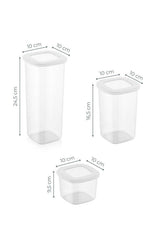 Set cutie de depozitare, Alb, 10x10x9.5 cm
