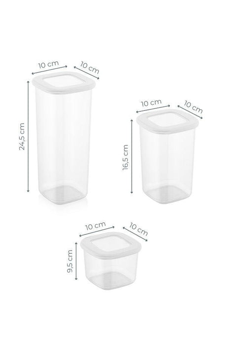 Set cutie de depozitare, Alb, 10x10x9.5 cm