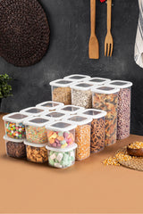 Set recipiente pentru depozitare 18 bucăți BNMPOLYWS18-51217, Alb, 10x10x10 cm
