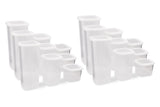 Set recipiente pentru depozitare 18 bucăți BNMPOLYWS18-51217, Alb, 10x10x10 cm