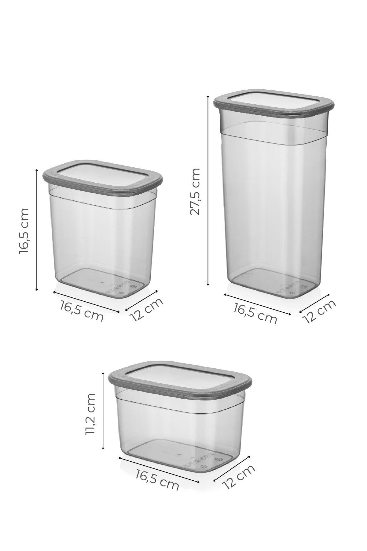 Set cutie de depozitare, Gri, 32 12x16.5x11.2 cm