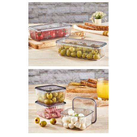 Set cutie de depozitare, Gri, 37 x 6 x 19  cm