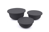 Set recipiente pentru depozitare 3 bucăți YUVBEI03-124, Gri, 24x24x10 cm
