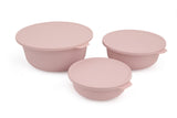 Set recipiente pentru depozitare 3 bucăți YUVPIN03-124, Roz, 24x24x10 cm