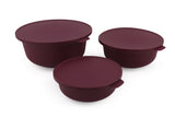 Set recipiente pentru depozitare 3 bucăți YUVPUR03-124, Mov, 24x24x10 cm