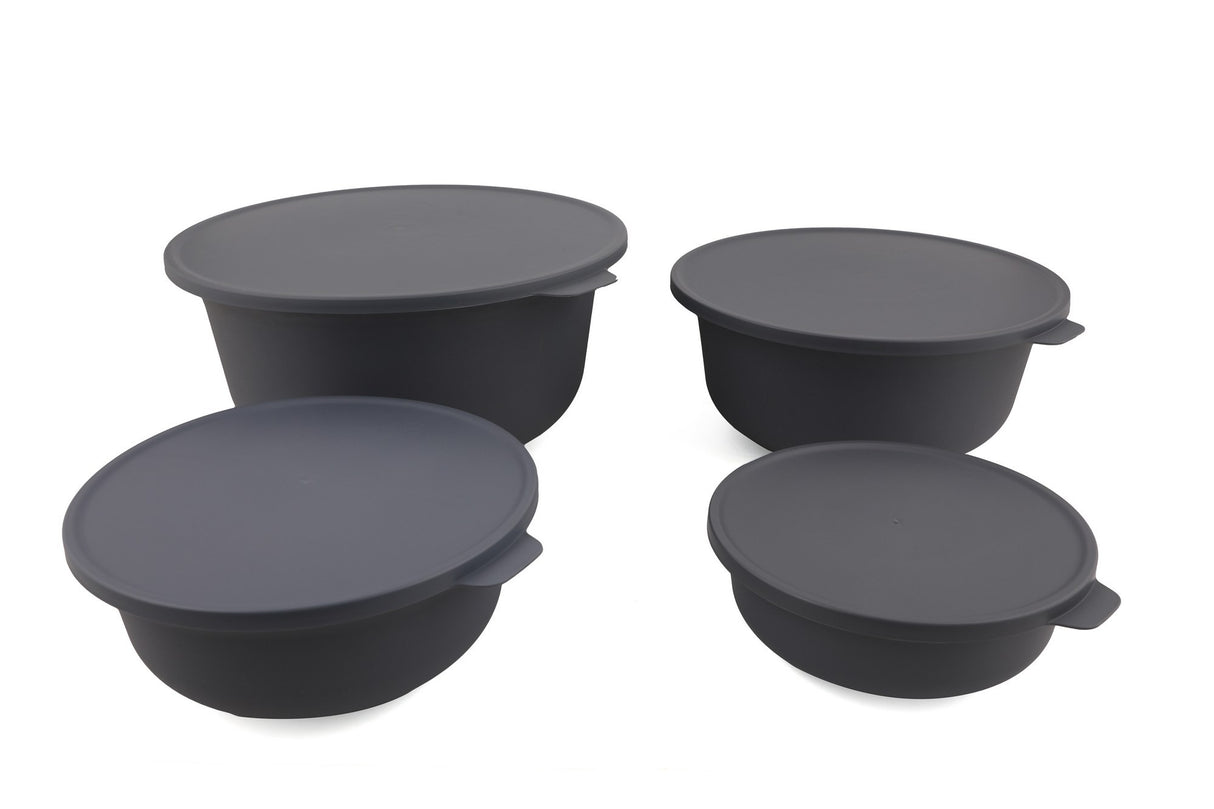 Set recipiente pentru depozitare 3 bucăți YUVANT03-124, Antracit, 24x24x10 cm