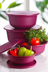 Set recipiente pentru depozitare 4 bucăți YUVPUR04-1248, Mov, 28x28x13 cm