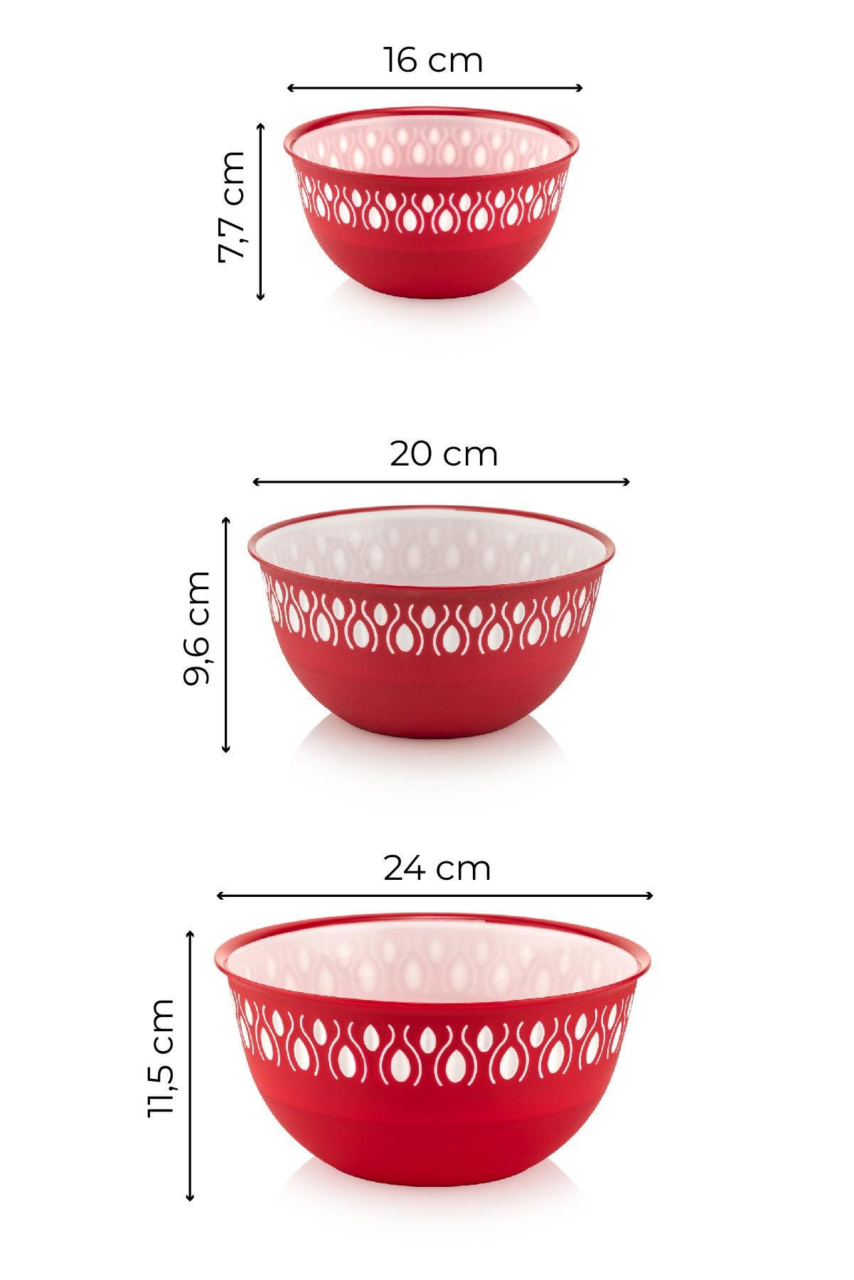 Set de boluri 3 bucăți MONNA3, Diverse culori, 16x16x8 cm - Roșu | SKU: 964FRM3313 | Set de boluri 3 bucăți MONNA3, 16x16x8 cm, varianta Roșu, produs pentru amenajarea locuinței, disponibil online în România la CasaMob