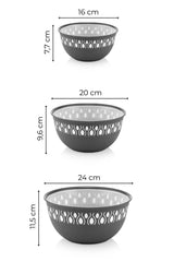 Set de boluri 3 bucăți MONNA3, Diverse culori, 16x16x8 cm - Antracit | SKU: 964FRM3314 | Set de boluri 3 bucăți MONNA3, 16x16x8 cm, varianta Antracit, produs pentru amenajarea locuinței, disponibil online în România la CasaMob