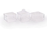 Set recipiente pentru depozitare 3 bucăți Kareakrlk - 3, Transparent, 10x10x7 cm