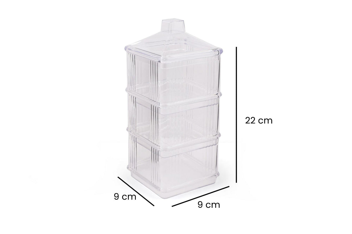 Set recipiente pentru depozitare 3 bucăți Kareakrlk - 3, Transparent, 10x10x7 cm, SKU 964FRM5104, imagine 6
