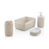 Set de baie Alesta, Diverse culori, Diverse configurații, Diverse dimensiuni - Crem - 23x17x9 cm - 4 bucăți | SKU: 967FRM1101 | Set de baie Alesta, varianta Crem - 23x17x9 cm - 4 bucăți, produs pentru amenajarea locuinței, disponibil online în România la CasaMob