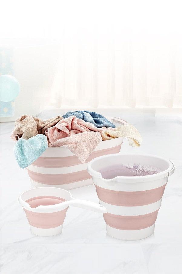Set de Coșuri Rufe Baie LeBanyo, 39 x 24 x 54 cm - Roz, SKU 967FRM1113