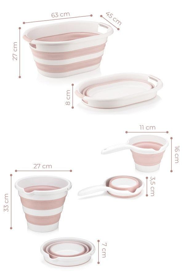 Set de Coșuri Rufe Baie LeBanyo, 39 x 24 x 54 cm - Roz, SKU 967FRM1113