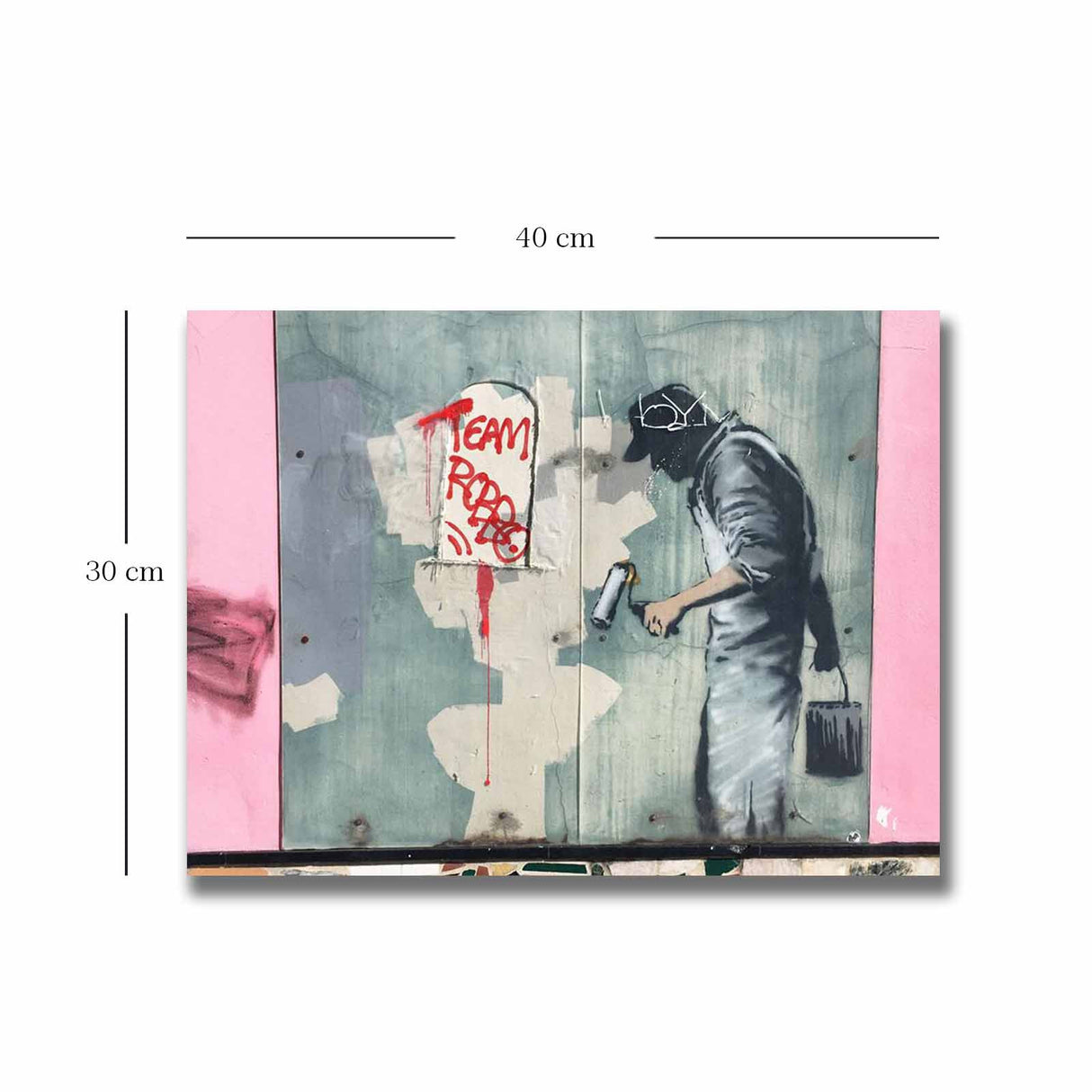 Tablou canvas 3040BANKSY002, Multicolor, 30x40x3 cm