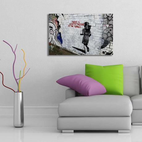 Tablou canvas 4570BANKSY003, Multicolor, 45x70x3 cm