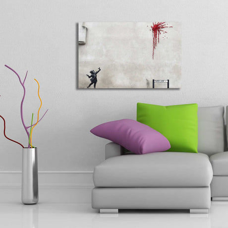 Tablou canvas 4570BANKSY004, Multicolor, 45x70x3 cm