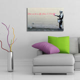 Tablou canvas 4570BANKSY006, Multicolor, 45x70x3 cm