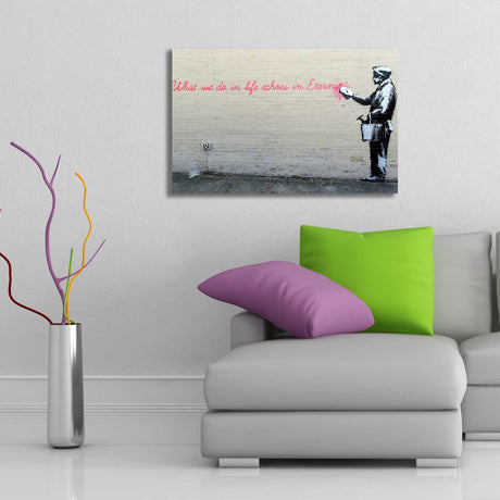Tablou canvas 4570BANKSY006, Multicolor, 45x70x3 cm