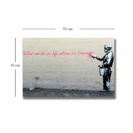 Tablou canvas 4570BANKSY006, Multicolor, 45x70x3 cm