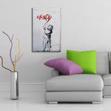 Tablou canvas 4570BANKSY011, Multicolor, 45x70x3 cm