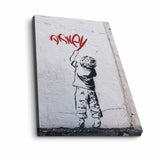 Tablou canvas 4570BANKSY011, Multicolor, 45x70x3 cm