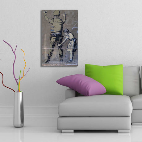 Tablou canvas 4570BANKSY014, Multicolor, 45x70x3 cm