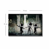 Tablou canvas 4570BANKSY015, Multicolor, 45x70x3 cm