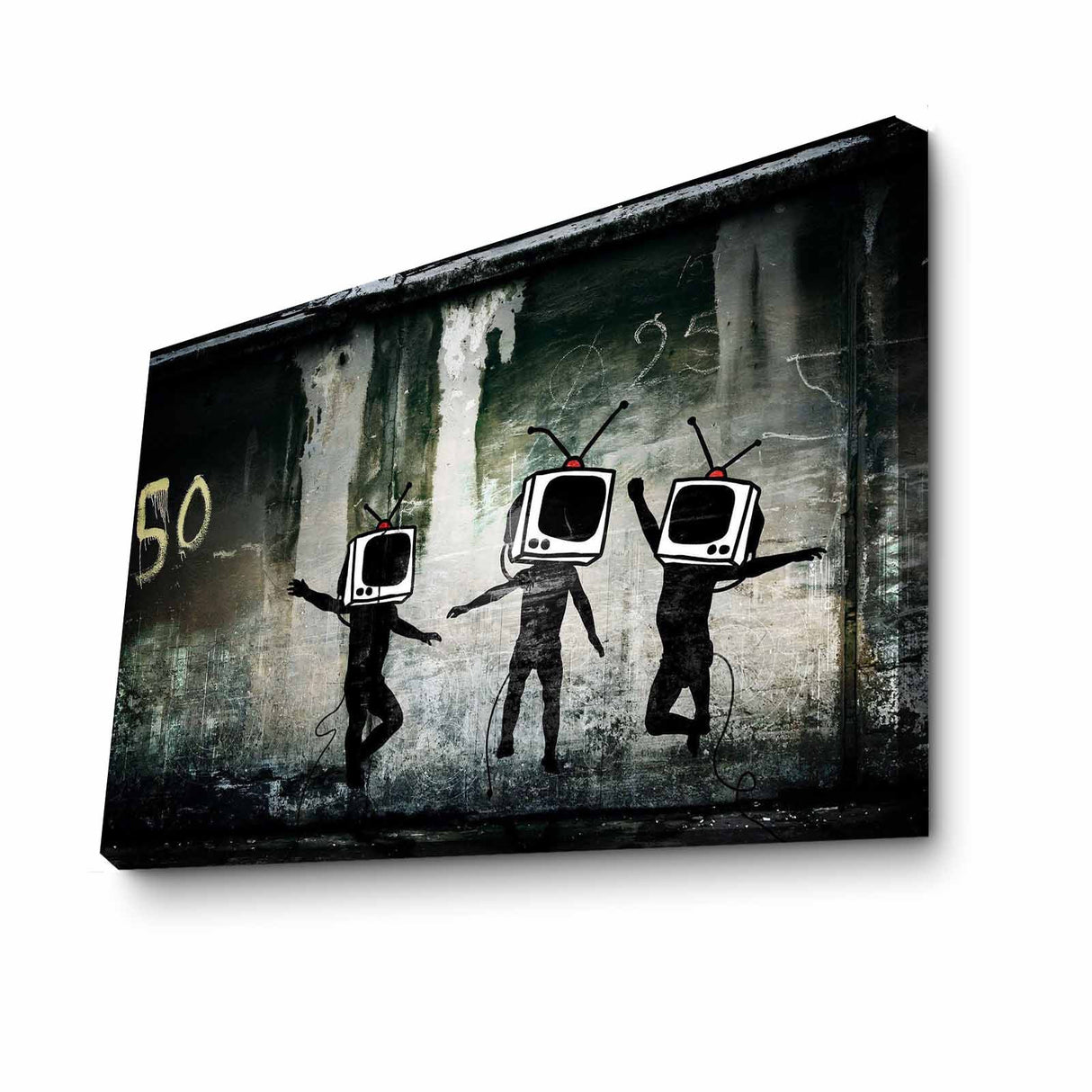 Tablou canvas 4570BANKSY015, Multicolor, 45x70x3 cm