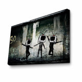 Tablou canvas 4570BANKSY015, Multicolor, 45x70x3 cm