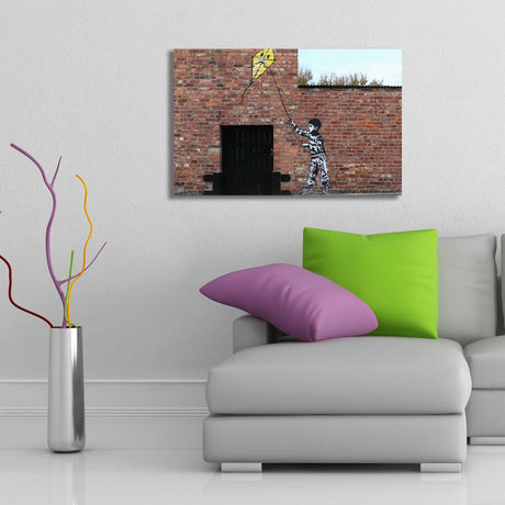 Tablou canvas 4570BANKSY019, Multicolor, 45x70x3 cm