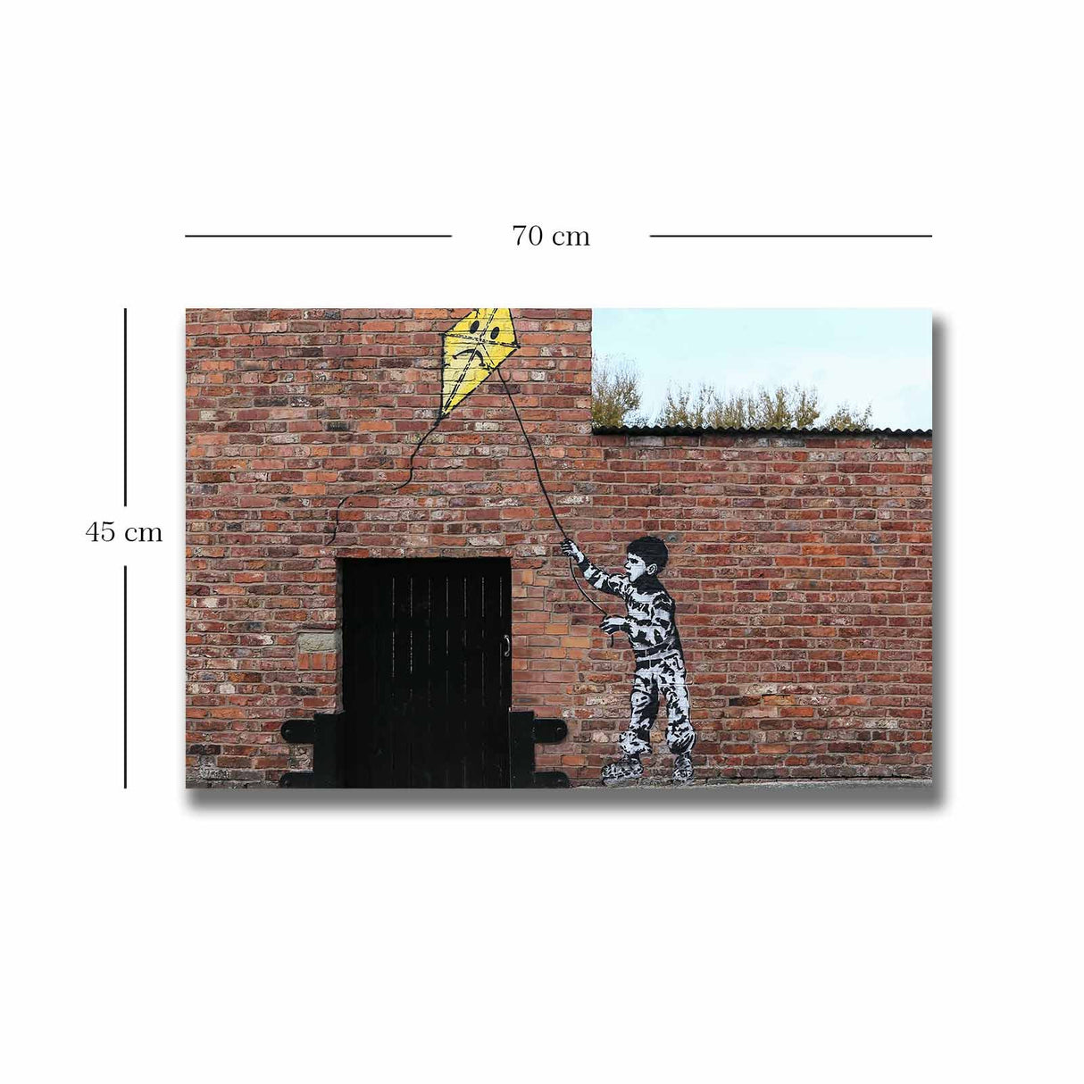 Tablou canvas 4570BANKSY019, Multicolor, 45x70x3 cm