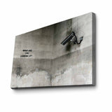 Tablou canvas 4570BANKSY020, Multicolor, 45x70x3 cm