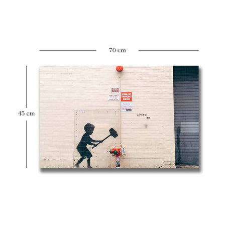 Tablou canvas 4570BANKSY024, Multicolor, 45x70x3 cm