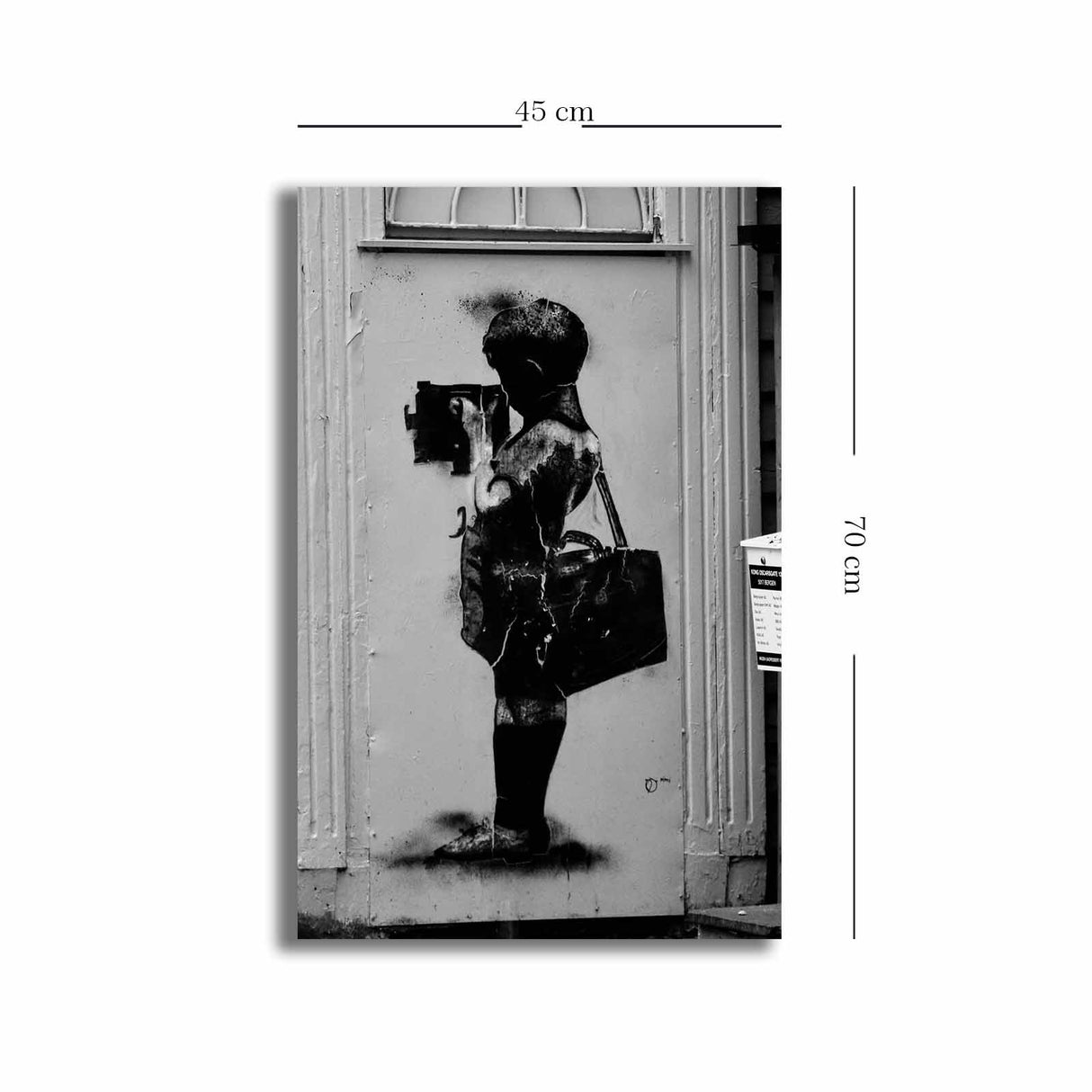 Tablou canvas 4570BANKSY025, Multicolor, 45x70x3 cm
