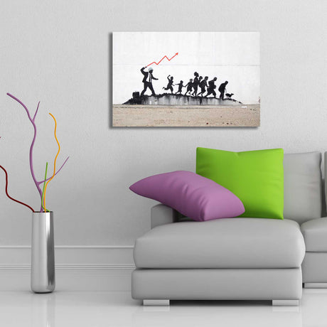 Tablou canvas 4570BANKSY026, Multicolor, 45x70x3 cm