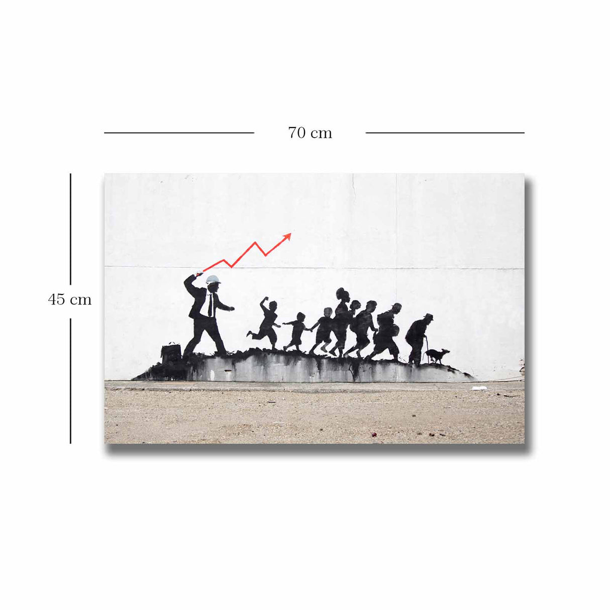 Tablou canvas 4570BANKSY026, Multicolor, 45x70x3 cm